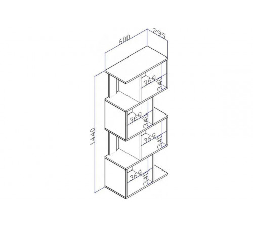 Полка-стеллаж Movelbento Black MSM – стильная черная лофт-полка