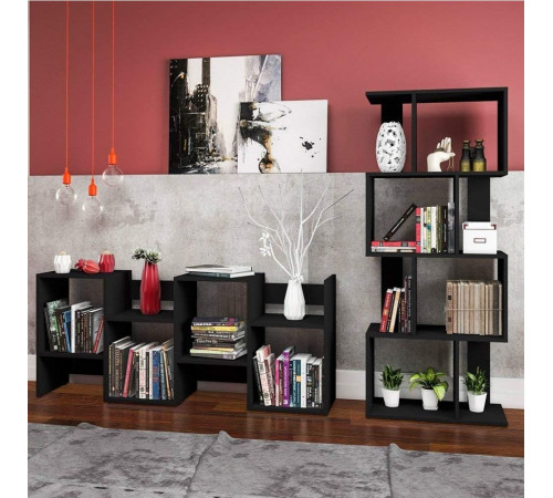 Полка-стеллаж Movelbento Black MSM – стильная черная лофт-полка