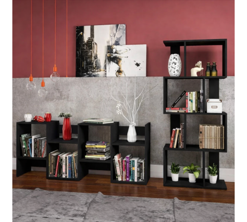 Полка-стеллаж Movelbento Black MSM – стильная черная лофт-полка