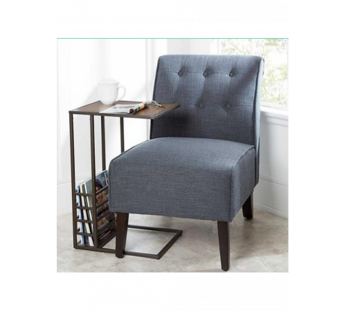 Приставной журнальный столик MSMLOFT – черный каркас, ДСП (60×40×40 см)