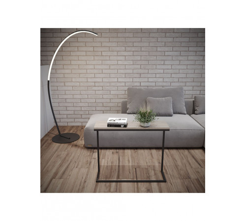 Приставной журнальный столик MSMLOFT – черный металлический каркас, ДСП (60×40×40 см)