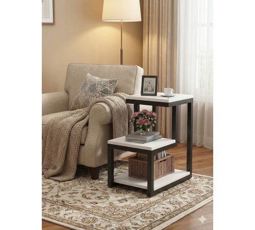 Приставной столик Лофт Cof-tab-220 крепкий металлический каркас.