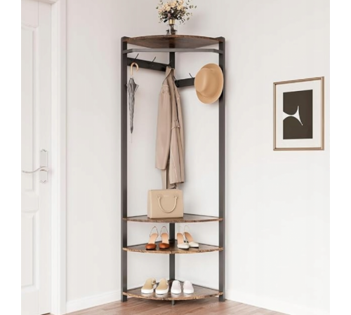 Прихожая угловая с 6 вешалками и полкой для обуви