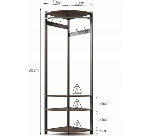 Прихожая угловая с 6 вешалками и полкой для обуви