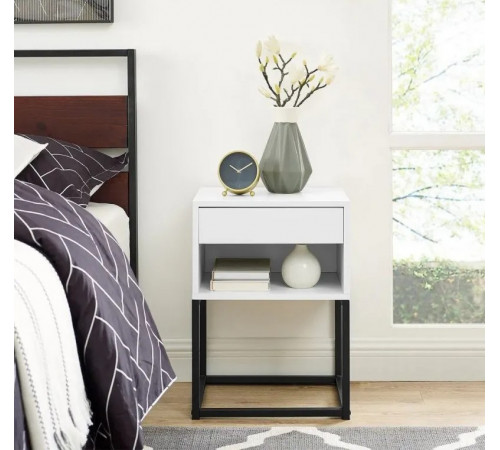 Столик MUSEHOMEINC с выдвижным ящиком и полкой – 55×40×35 см