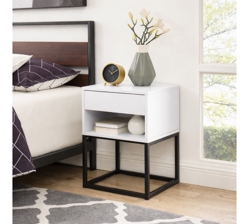 Столик MUSEHOMEINC с выдвижным ящиком и полкой – 55×40×35 см