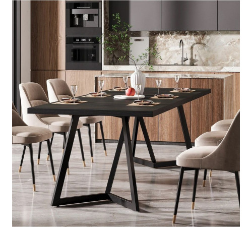 Прямоугольный обеденный кухонный стол на 6–8 человек