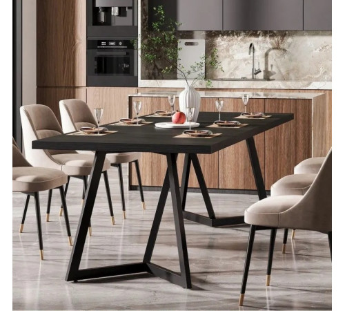 Прямоугольный обеденный кухонный стол на 6–8 человек