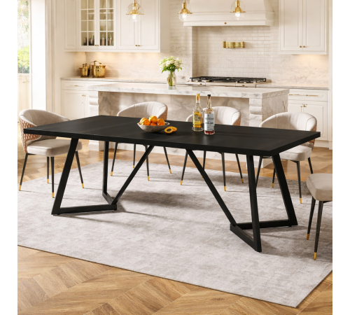 Прямоугольный обеденный кухонный стол на 6–8 человек