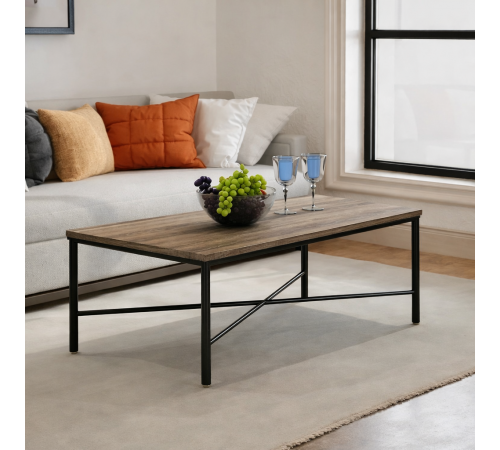 Прямоугольный журнальный столик Corvus – металлический каркас, ДСП.