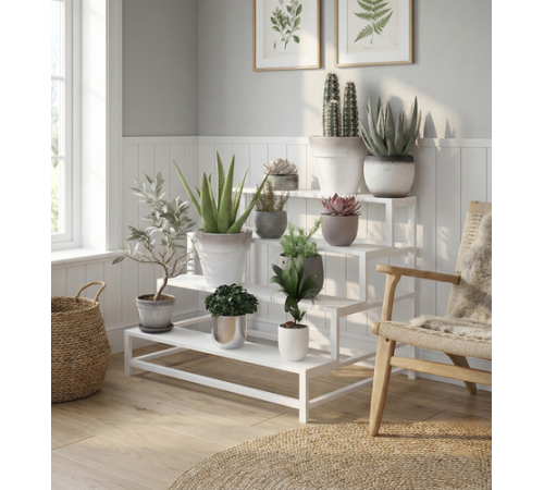 Біла підставка для квітів Flower-307 від MSM (Лофт)