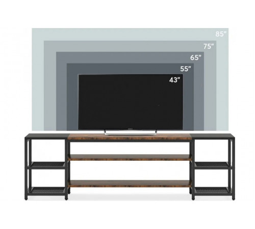 Подставка до 85″ с трехуровневой полкой — MSMLOFT