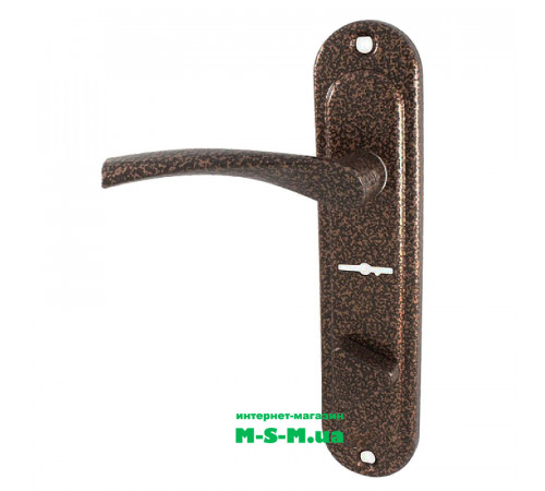 Ручка на планке Арико 42мм сувальдная медный антик правая