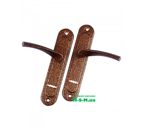 Ручка на планке Арико 77 сувальдная медный антик