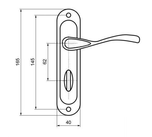 Ручки на планке KEDR 62.1313-AL WC