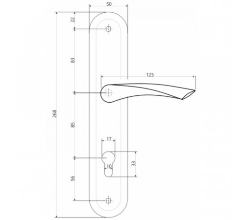 Ручки на планке KEDR AL-85.0123 CP (ALUMO)
