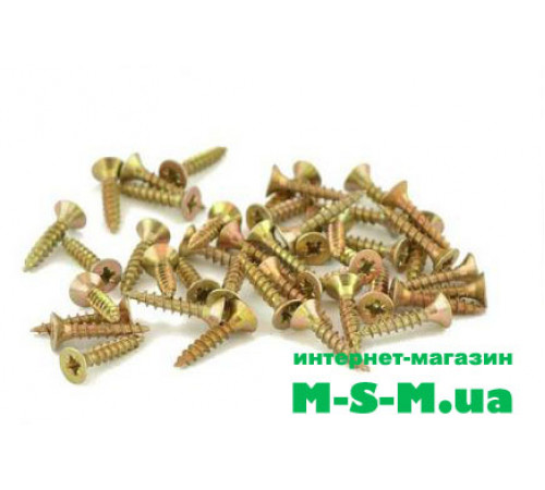 Саморез жёлтый по дереву 2,5 x 10 мм. (упаковка 1000шт)