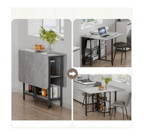 Складной обеденный стол MONDEER с полками