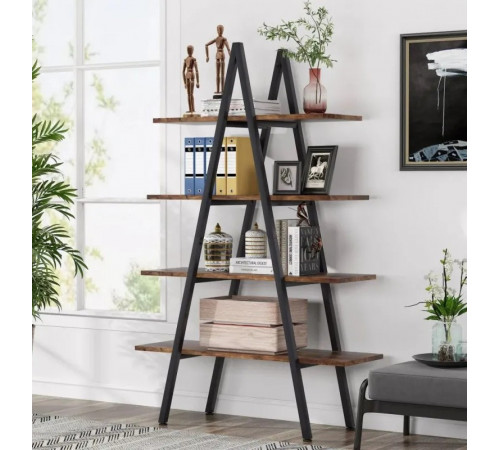 Стеллаж 4-ярусный А-образной формы – просторный и стильный элемент в стиле лофт