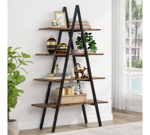 Стеллаж 4-ярусный А-образной формы – просторный и стильный элемент в стиле лофт