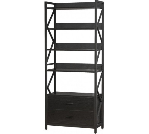 Стеллаж 5-ярусный SKIFF 4 с 2 ящиками, черный