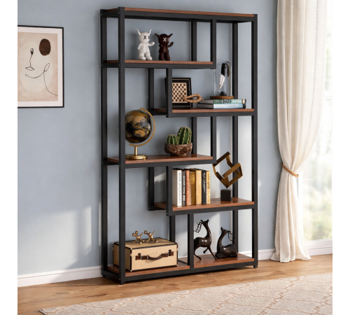 Стеллаж 6-ярусный с полок в шахматном порядке, 175×100×30 см