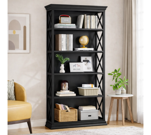 Стеллаж 6-ярусный с X-узорами - 180×83×32 см