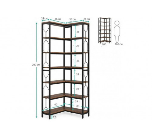 Угловой 7-ярусный стеллаж Etagere 11 – экономия пространства со стилем