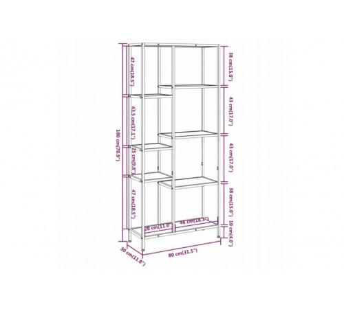 Стеллаж 80×30×180 см — вертикальный стеллаж MSM.