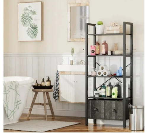 Стеллаж Amilyn Etagere – 5 ярусов + 2 ящика, 150×50×28 см