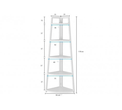 Стелаж Berks MSM — вузький 5-ярусний стелаж 178×66×25 см