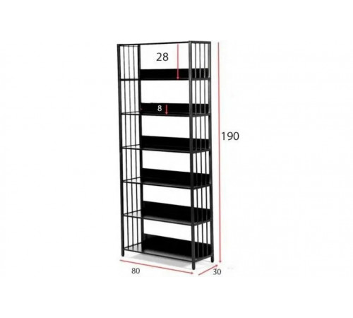 6-ярусний  стелаж з відкритими полицями — стиль LOFT