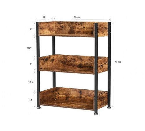 Стеллаж Chrystin – современный компактный дизайн 76×58×30 см.