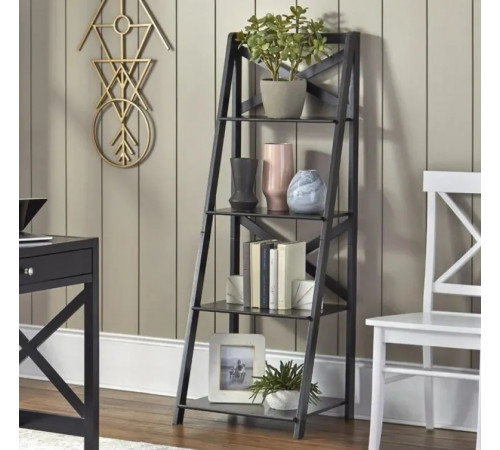 Стеллаж Derrik Ladder — 4 яруса, открытые полки, 142×50×45 см.