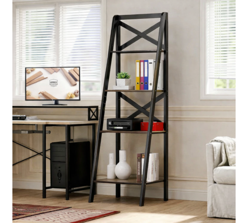 Стеллаж Derrik Ladder — 4 яруса, открытые полки, 142×50×45 см.