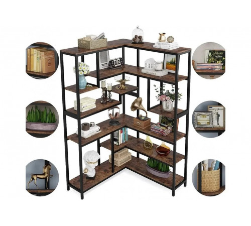 Стеллаж угловой MSM, дуб сонома/черный металл