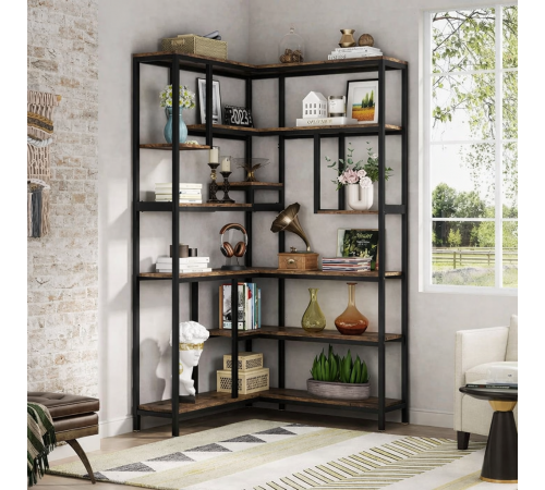 Стеллаж угловой MSM, дуб сонома/черный металл