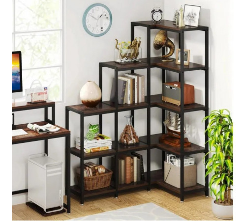 Стеллаж угловой 5-ярусный — открытый стеллаж для дома или офиса