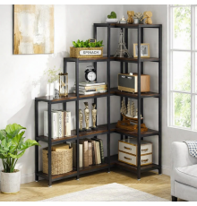 Стеллаж угловой 5-ярусный, коричневый