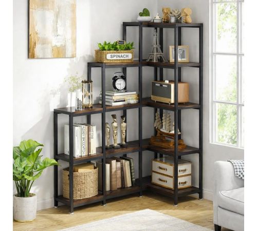 Стеллаж угловой 5-ярусный — открытый стеллаж для дома или офиса