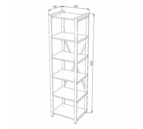 Стеллаж LOFT 601 – прочный лофт-функционал от MSM