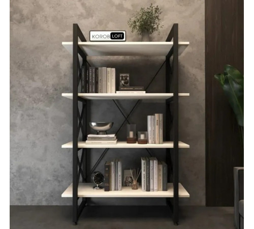 Стеллаж Loft на 4 полочки — 1370×900×400 мм для дома и офиса.