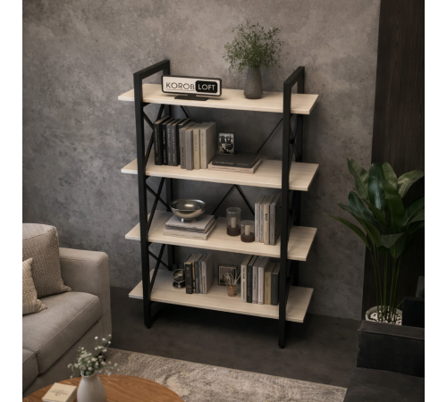 Стеллаж Loft на 4 полочки — 1370×900×400 мм для дома и офиса.