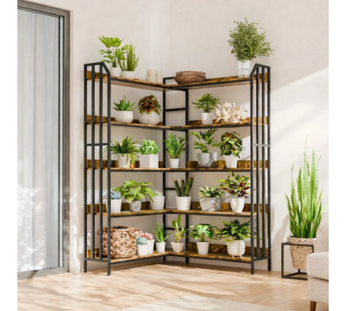 Стеллаж PLANT L-образный — открытый LOFT-стеллаж для дома.