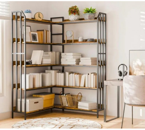 Стеллаж L-образный — открытый LOFT-стеллаж для дома.
