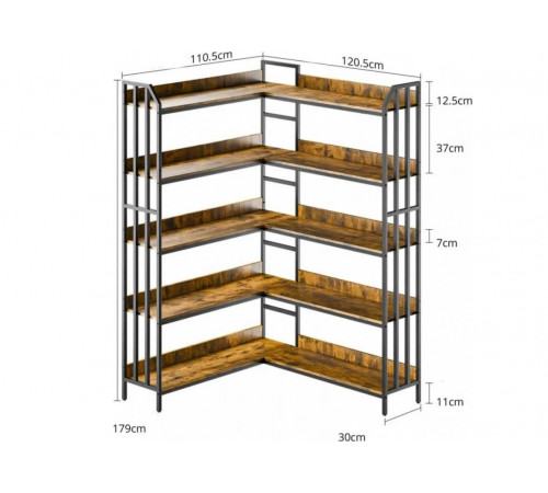 Стеллаж L-образный — открытый LOFT-стеллаж для дома.