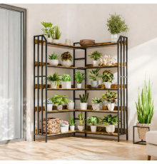 Стеллаж угловой 5 ярусов, L-образная книжная полка.