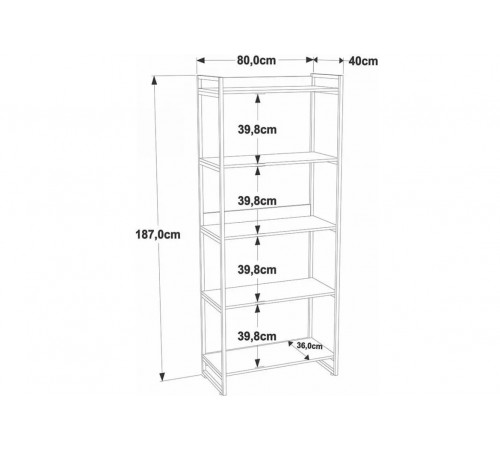 Стеллаж MSMLOFT — открытый LOFT-стеллаж