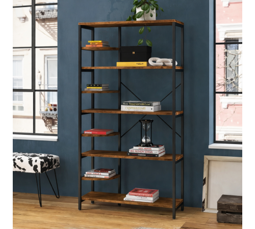 Стеллаж Roan Etagere – 5 больших + 4 секторных полки, 173,5×100×34 см.