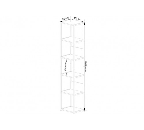 Стеллаж Svein 3X, черный — практичный стиль лофт